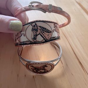 Horse copper bracelet set